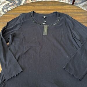 Talbots round neck top with sequins